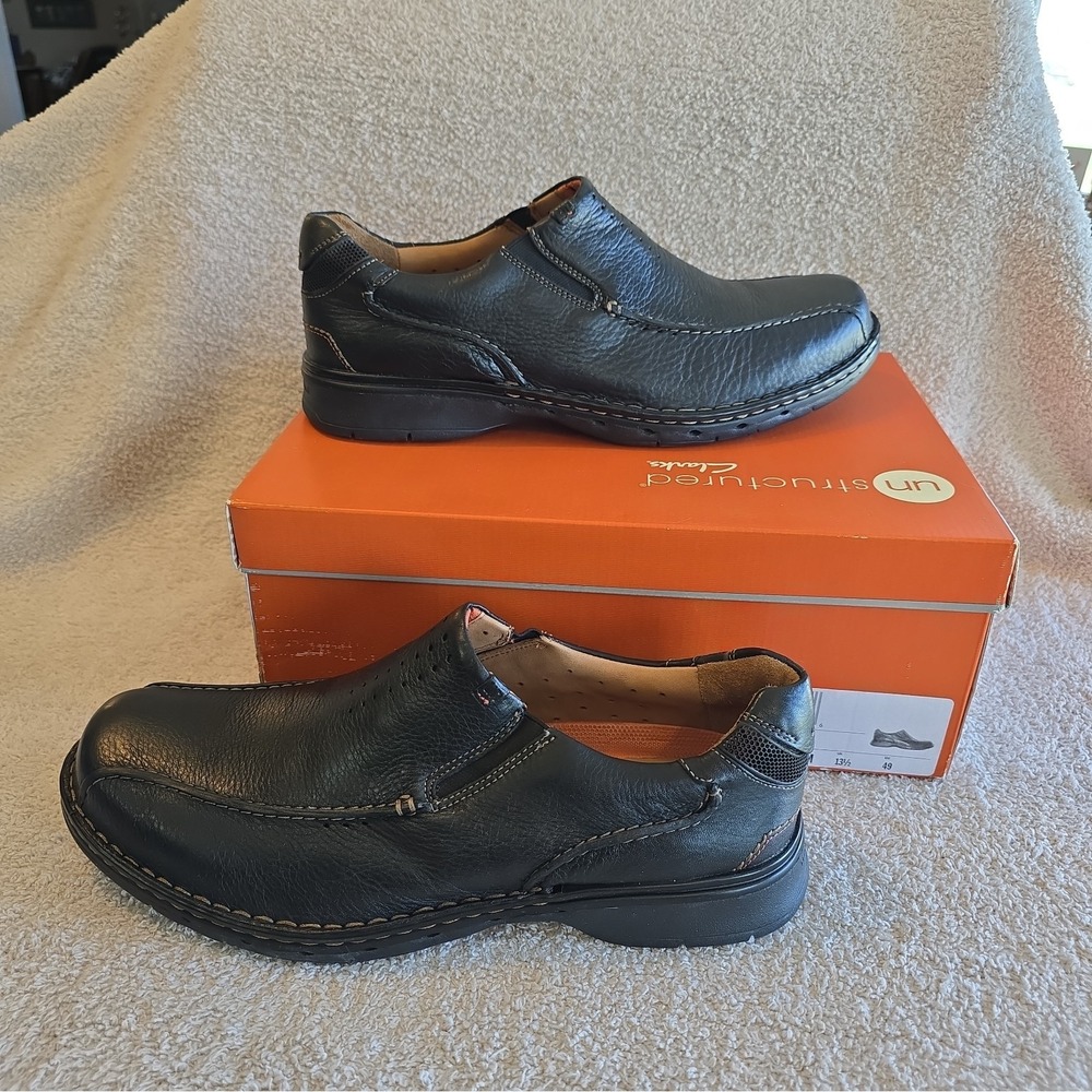 Clarks Unstructured Un.Seal Slip-on Loafer Men's Size 14M New In Box Black